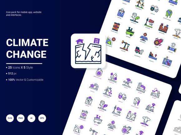Climate Change Icon Pack: Graphics and Icons for Local Branding