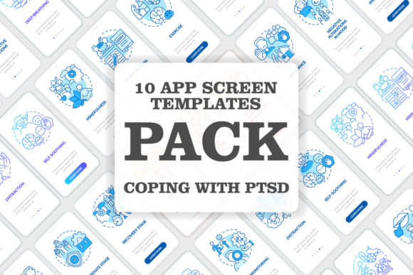Coping with PTSD Onboarding Mobile Apps Graphics Review
