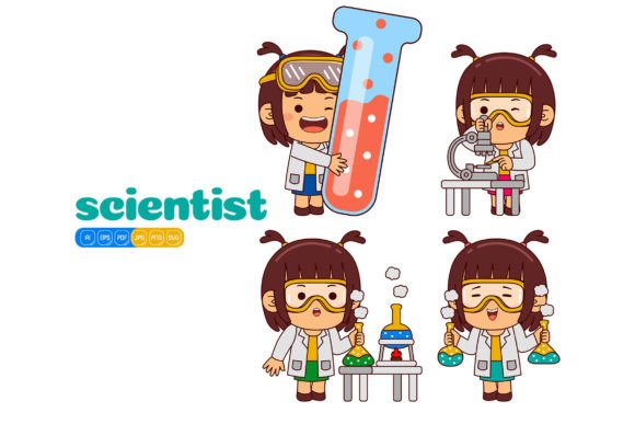 Cute Scientist Girl Vector Pack 02 Graphics and Illustrations Review