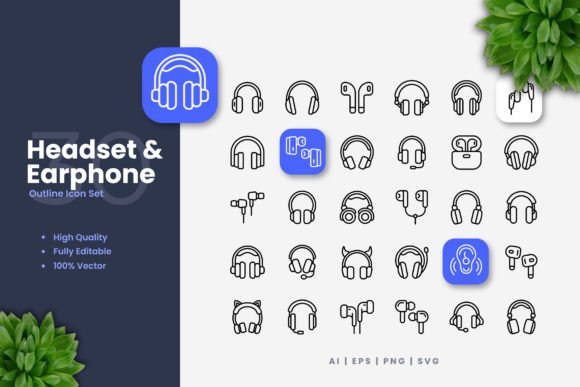 Headset and Earphone Icons Graphics Review