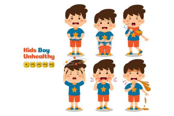 Kids Boy Unhealthy Vector Pack 01: Graphics and Illustrations Review