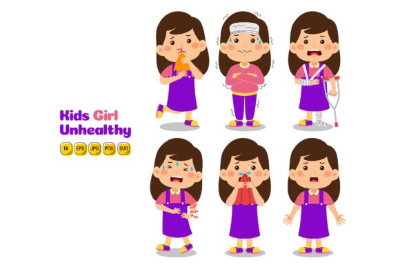 Kids Girl Unhealthy Vector Pack 02: Graphics and Illustrations Review