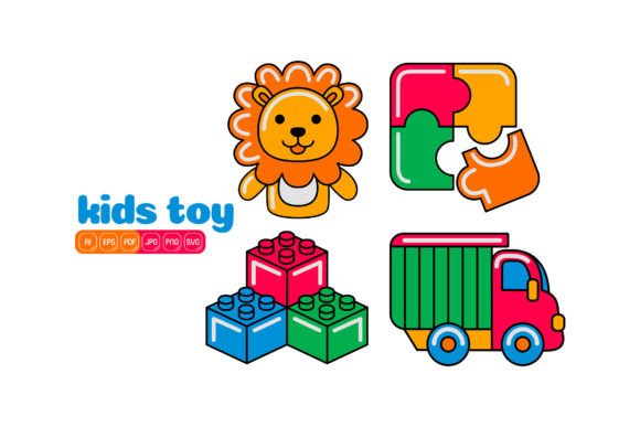 Kids Toy Vector Pack 05: Graphics and Icons for Playful Editorial Design