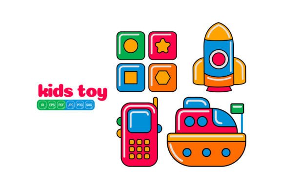 Kids Toy Vector Pack 09: Essential Graphics and Icons for Playful Branding