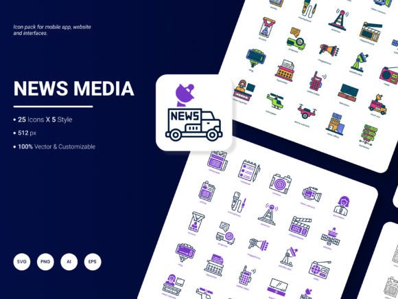 News Media Icon Pack: Essential Graphics and Icons for Local Branding