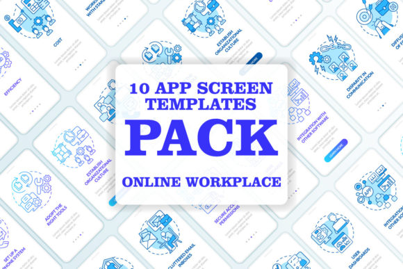 Online Workplace Mobile App Screen Set Graphics for Crafters