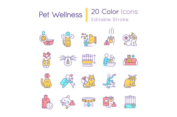 Pet Wellness RGB Color Icons Set Review