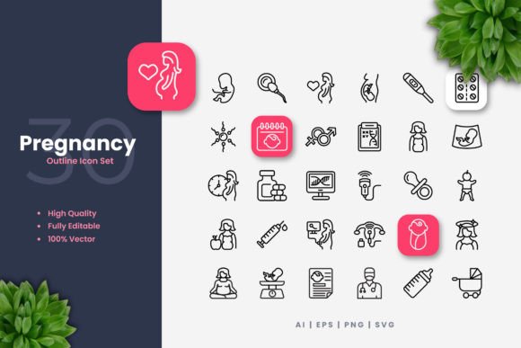 Pregnancy Icons Graphics Review