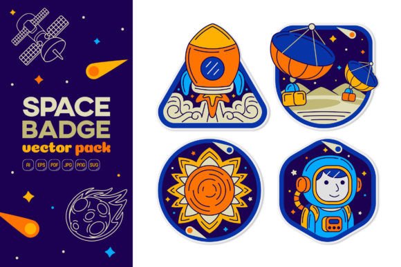 Space Badge Vector Pack 02: A Review of Graphics and Icons for Digital Sellers