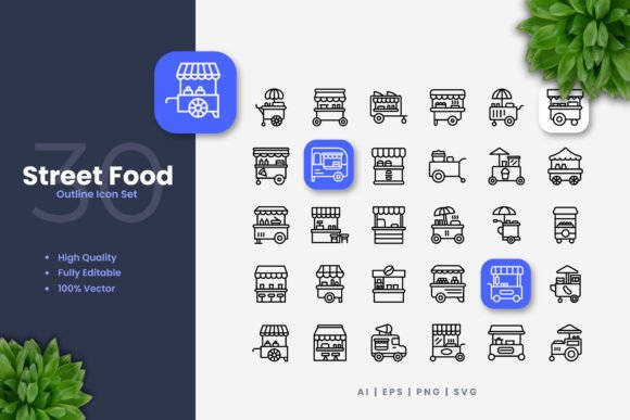 Street Food Icons: Graphics for Local Brand Identity