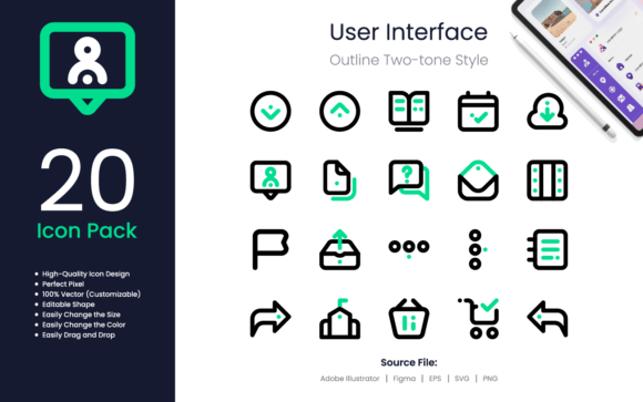 User Interface Icons Outline Two-Tone Graphics Ux And Ui Kits