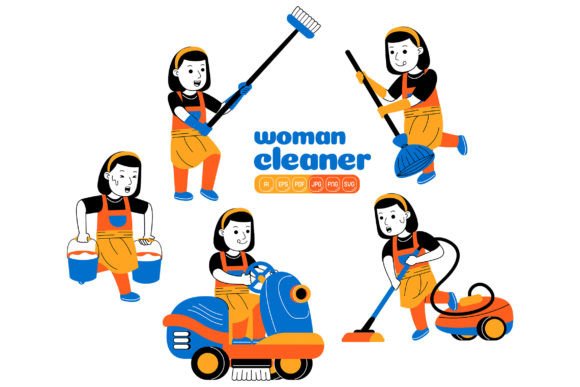 Woman House Cleaner Vector Pack 02: Graphics and Illustrations Review